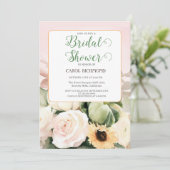 Foto mit blühendem Brautparty Einladung (Stehend Vorderseite)
