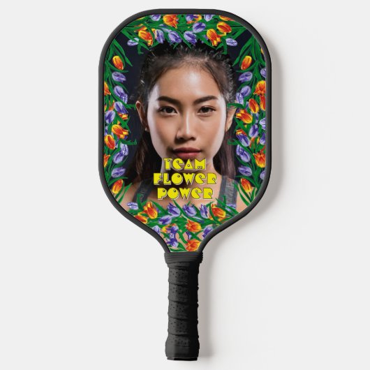 Foto mit Blume Pickleball Paddel Pickleball Schläger (Rückseite)