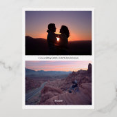 Foto mit Blumenmuster Save the Date Folieneinladung (Rückseite)