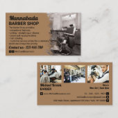 Foto mit braunem Retrostuhl Visitenkarte (Vorne/Hinten)