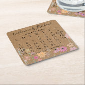 Foto mit brauner Pappe Datum Kalender Rechteckiger Pappuntersetzer (angewinkelt)