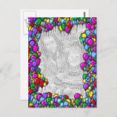 Foto mit bunten Balloons Postkarte (Vorne/Hinten)