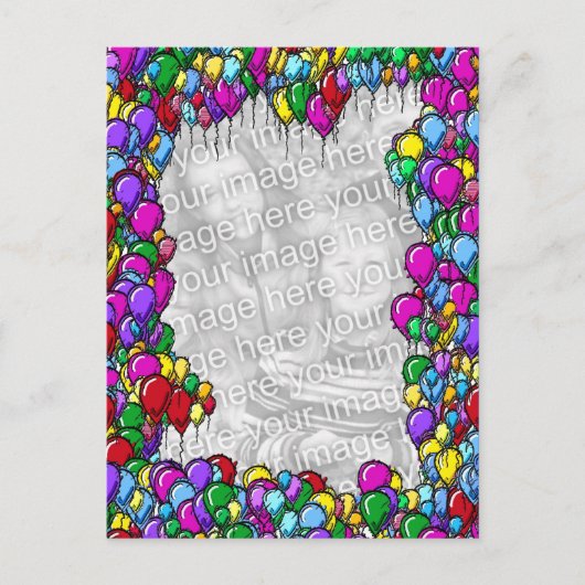 Foto mit bunten Balloons Postkarte (Vorderseite)