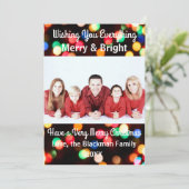 Foto mit bunten Lichtern - Weihnachtskarte Feiertagskarte (Stehend Vorderseite)