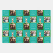 Foto mit Cartoon Rentier mit frohen Weihnachten Geschenkpapier Set (Vorderseite 3)