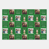 Foto mit Cartoon Rentier mit frohen Weihnachten Geschenkpapier Set (Vorderseite 2)