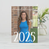 Foto mit Chalkboard-Hinterseite Grad Invite 5" x 7 Einladung (Stehend Vorderseite)