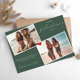 Foto mit dem grünen Herzen Feiertagskarte