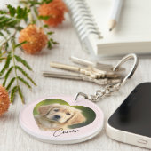 Foto mit dem Hund im Herzen mit dem Namen pink Schlüsselanhänger (Vorderseite rechts)