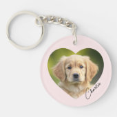 Foto mit dem Hund im Herzen mit dem Namen pink Schlüsselanhänger (Vorderseite)