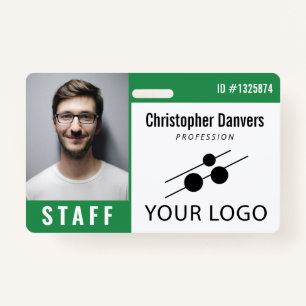 Foto mit der ID für grüne weiße Mitarbeiter und gr Ausweis