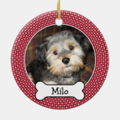 Foto mit Dog-Knochen - beidseitig Keramik Ornament (Hinten)