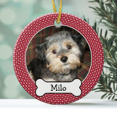Foto mit Dog-Knochen - beidseitig Keramik Ornament