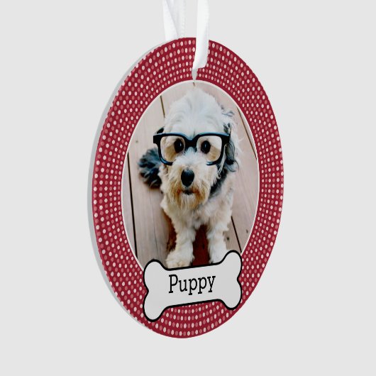 Foto mit Dog-Knochen - beidseitig Ornament (Vorderseite)