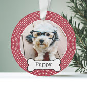 Foto mit Dog-Knochen - beidseitig Ornament