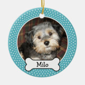 Foto mit Dog - Knochen - Single Keramikornament (Vorne)
