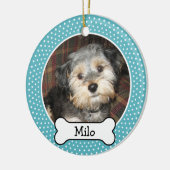 Foto mit Dog - Knochen - Single Keramikornament (Links)