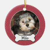 Foto mit Dog - Knochen - Single Keramikornament (Vorne)