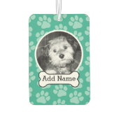 Foto mit Dog-Knochen und Paw-Druck grün Autolufterfrischer (Rückseite)