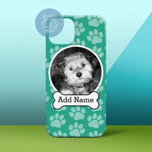 Foto mit Dog-Knochen und Paw-Druck grün Case-Mate iPhone Hülle