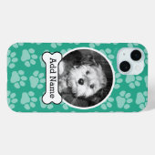 Foto mit Dog-Knochen und Paw-Druck grün Case-Mate iPhone Hülle (Rückseite (Horizontal))