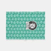 Foto mit Dog-Knochen und Paw-Druck grün Fleecedecke (Vorderseite (Horizontal))