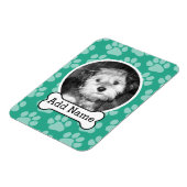 Foto mit Dog-Knochen und Paw-Druck grün Magnet (Linke Seite)