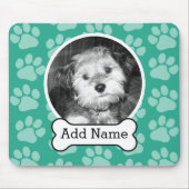 Foto mit Dog-Knochen und Paw-Druck grün Mousepad (Vorne)
