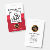 Foto mit einfacher Roter Schatten - Personalauswei Ausweis (Vorder- & Rückseite)