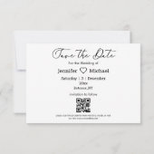 Foto mit elegantem QR-Code minimal Save The Date (Rückseite)