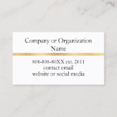 Foto mit elegantem Script und Gold auf Forest Gree Visitenkarte (Rückseite)