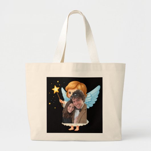 Foto mit Engel Handtaschen Jumbo Stoffbeutel (Vorne)
