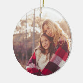 Foto mit Familienname und -jahr Keramik Ornament (Links)