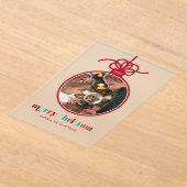 Foto mit festlichem Rot und Grün Acryleinladungen (Ablage )