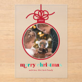 Foto mit festlichem Rot und Grün Acryleinladungen (Vorderseite)