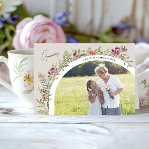 Foto mit floralen Archen Fröhlicher Muttertagsgram Karte