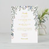 Foto mit floralen Wildblumen Folieneinladung (Stehend vorne)