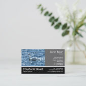 Foto mit Footen - 60pc Grau - Schwan Visitenkarte (Stehend Vorderseite)