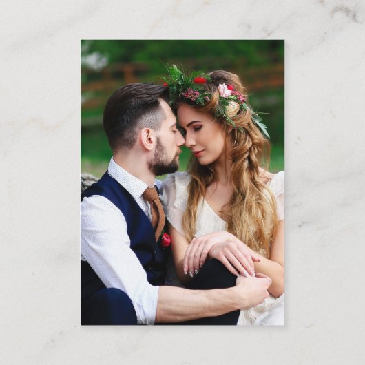 Foto mit gemischtem Wasser Hochzeit QR-UAWG Begleitkarte (Rückseite)