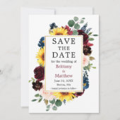 Foto mit gemischten Aquarellbildern Save The Date (Vorderseite)