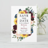 Foto mit gemischten Aquarellbildern Save The Date (Stehend Vorderseite)