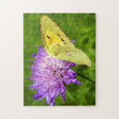 Foto mit getrübtem Gelbschmetterling Puzzle und Ge (Vertikal)