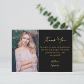 Foto mit goldenem Schriftzeichen Dankeskarte (Stehend Vorderseite)