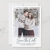 Foto mit grauem Text speichern das Datum Save The Date (Vorderseite)