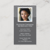 Foto mit grauem Zickzack Muster Individuelle Name Visitenkarte (Rückseite)