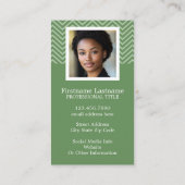 Foto mit Green Zickzack Pattern Individuelle Name Visitenkarte (Rückseite)