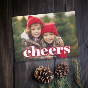 Foto mit großem Cheers - Botanischer Hintergrund r Feiertagskarte