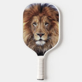 Foto mit großem Löwenkopf Pickleball Schläger (Rückseite)