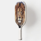 Foto mit großem Löwenkopf Pickleball Schläger (Links)