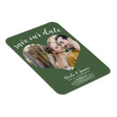 Foto mit grünem Herzen Hochzeit Sichern Sie das Da Magnet (Rechte Seite)